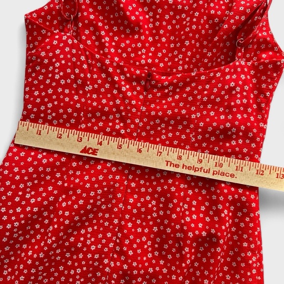 Charlie Holiday Red Floral Print Mini Dress Sundress Cottagecore Casual - Picture 8 of 16